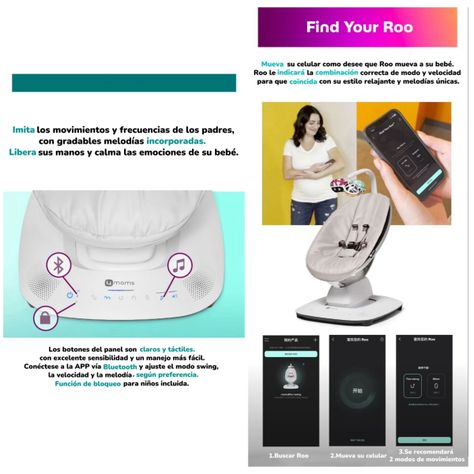 Mecedora Eléctrica Con Melodías Bluetooth 4 Moms LuBabycas-2