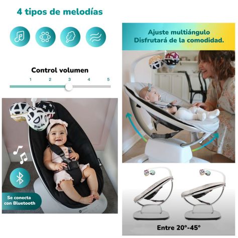 Mecedora Eléctrica Con Melodías Bluetooth 4 Moms LuBabycas-4