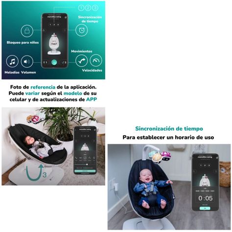 Mecedora Eléctrica Con Melodías Bluetooth 4 Moms LuBabycas-6