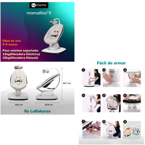 Mecedora Eléctrica Con Melodías Bluetooth 4 Moms LuBabycas-7