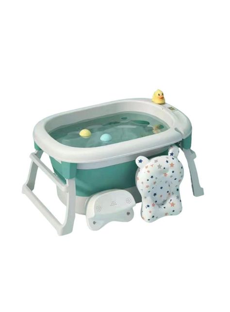 Bañera Con Cojin Termómetro Y Más Accesorios Verde Lubabycas-0