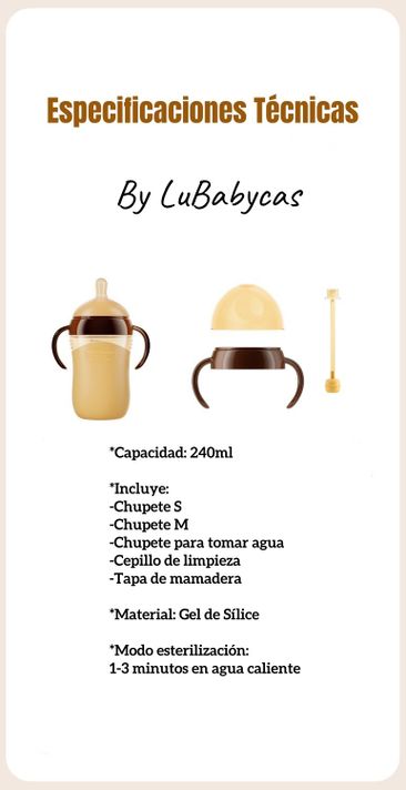 Mamadera 240ml Con Chupetes Y Cepillo de Limpieza LuBabycas-7