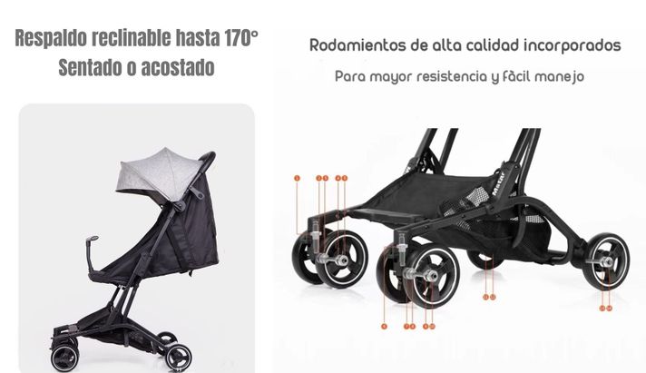 Coche De Paseo Premium Últra Compacto Lubabycas Rosado-5