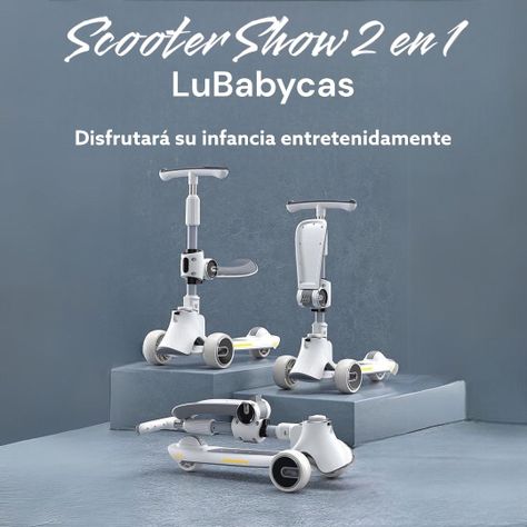 Scooter 3 Ruedas 2 en 1 Últra Resistente LuBabycas Gris-5