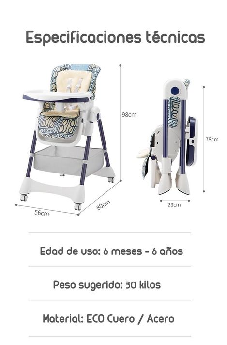 Silla De Comer Multiposiciones Con Ruedas Rosada-6