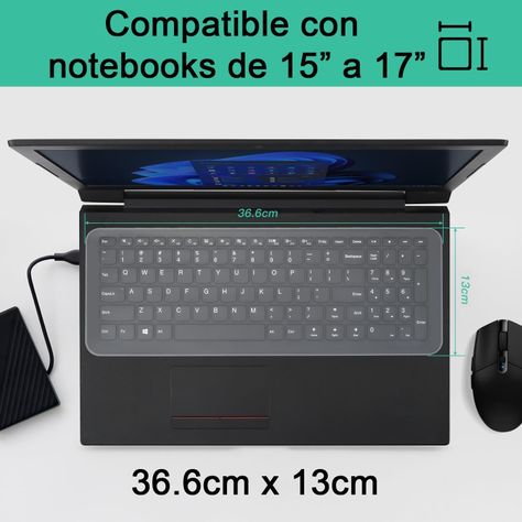Protector Teclado Notebook Membrana Silicona Transparente 15.6"-1