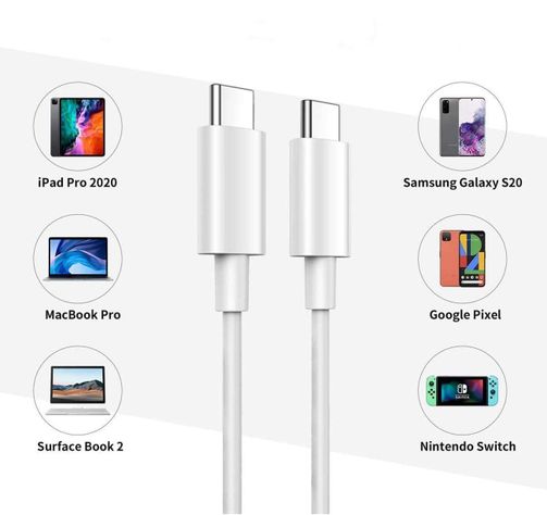 Cable Usb-C Tipo C A Tipo C 2 Metros Carga Rápida-2