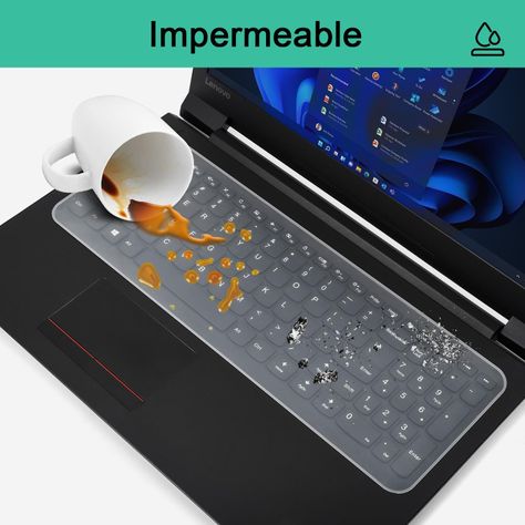 Protector Teclado Notebook Membrana Silicona Transparente 14"-2
