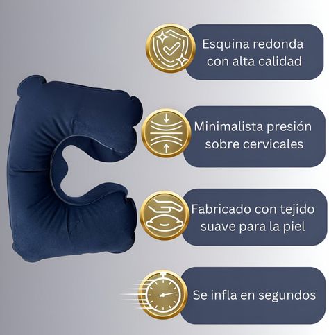Kit De Viaje Almohada Inflable Antifaz Para Dormir Tapones Oídos-4