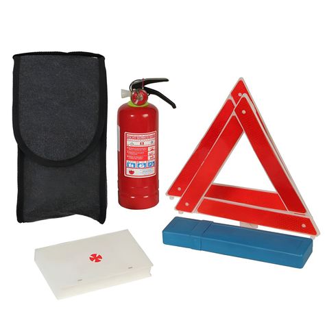 Kit Emergencia Extintor Auto Triángulos Reflectantes Botiquín-0