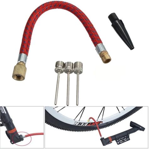Set 3 Agujas Para Inflar Pelotas Balones Bicicleta Extension-2