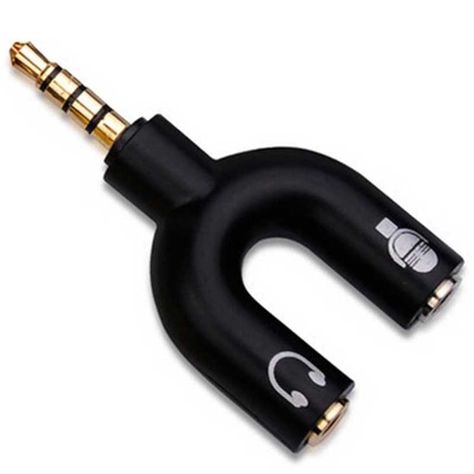 Adaptador Audio Micrófono 3.5 mm Audífonos Pc Celular-0