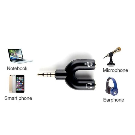 Adaptador Audio Micrófono 3.5 mm Audífonos Pc Celular-1