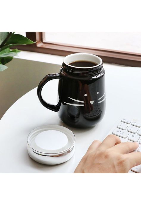 2 Mug Taza Cerami Gato Kool Kat Koo Gatitos Blanco Y Negro-4