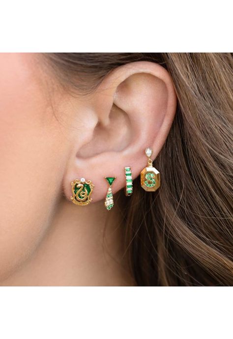 Set Aros pendientes Casa Slytherin-1