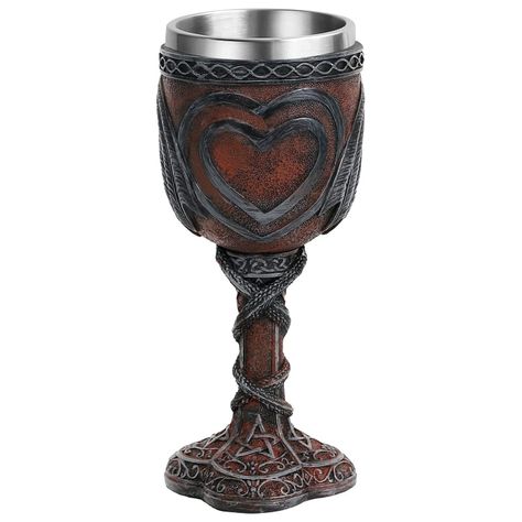 Copa Cáliz 3d dual dragón corazón Celtic heart love-1