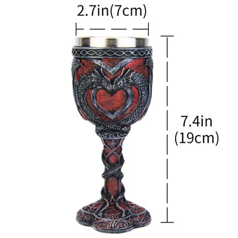 Copa Cáliz 3d dual dragón corazón Celtic heart love-2