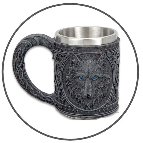 Tazón taza Lobo black negro night  Stark Lobo estoykuku-0