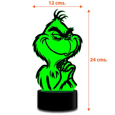 Lámpara led 3D El Grinch odia la navidad-1