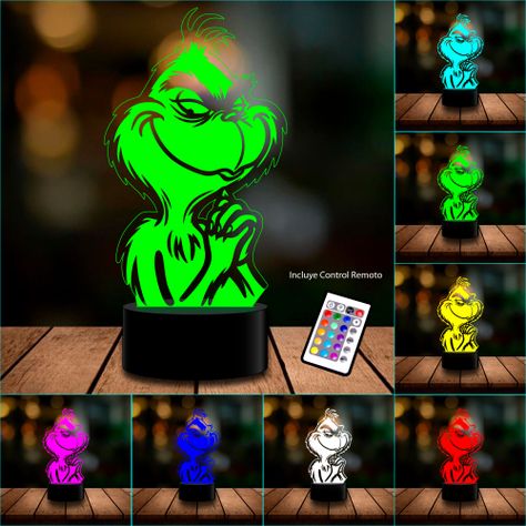 Lámpara led 3D El Grinch odia la navidad-2