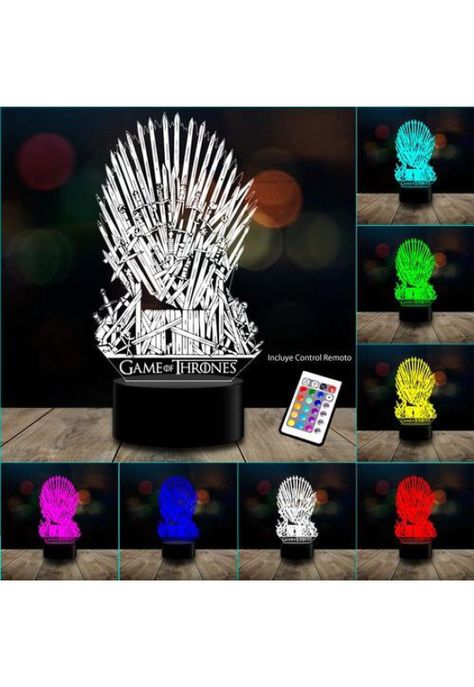 Lámpara 3d 7 Color Game Of Throne Iron Throne Got-1