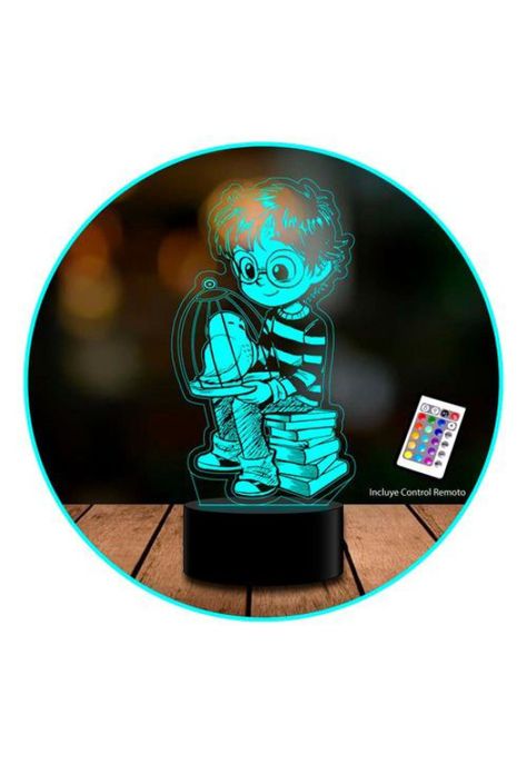 Lámpara Ilusión 3d Harry Potter Sentado Y Buho Hedwig Kawaii-3