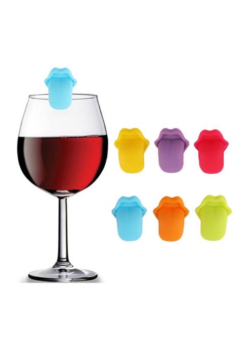 Marcadores De Vasos O Copas Boca Lengua 6 Pcs-0