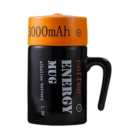 Tazón 3D energético con diseño batería pila - ENERGY MUG-0
