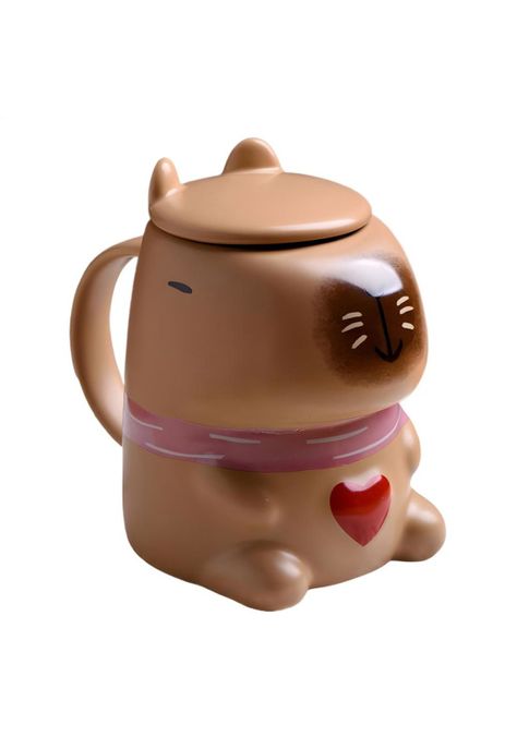 Tazón  cerámica 3d capibara corazón-0
