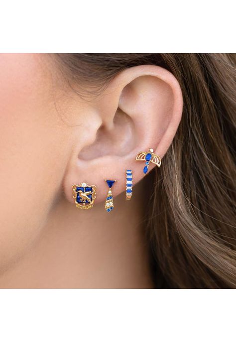 Set Aros pendientes Casa Ravenclaw-1