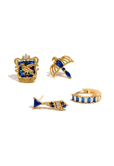 Set Aros pendientes Casa Ravenclaw-2