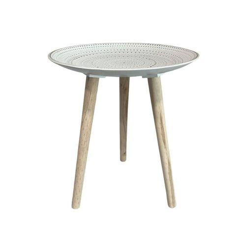 Mesa Lateral Dorada Puntos Mesa De Centro Decoración 30cm-1