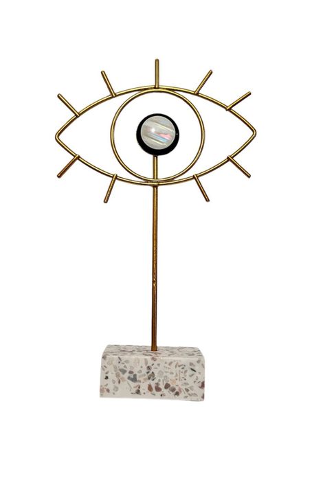 Adorno Decorativo De Ojo Dorado Figura Decorativa 28x17cm-0