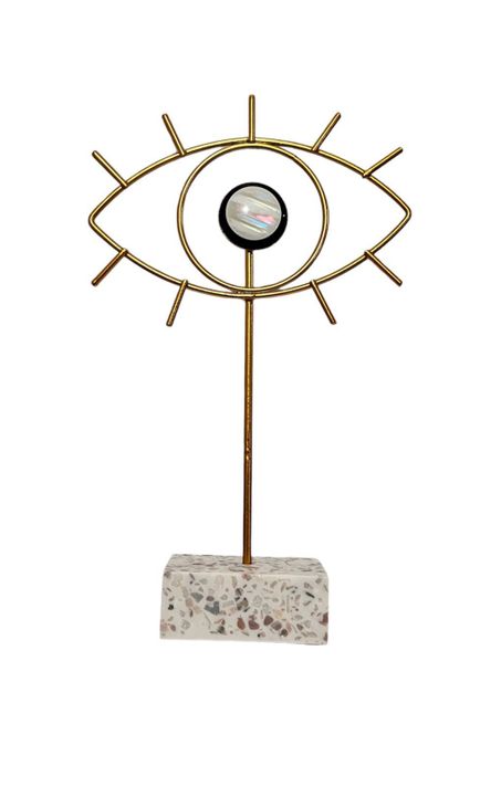 Adorno Decorativo De Ojo Dorado Figura Decorativa 28x17cm-1