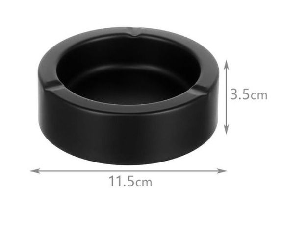 Cenicero Acero Inoxidable Contra Viento Para Hogar Negro N-1