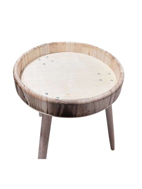 Mesa Lateral Auxiliar Mesa De Centro Beige 38cm-1