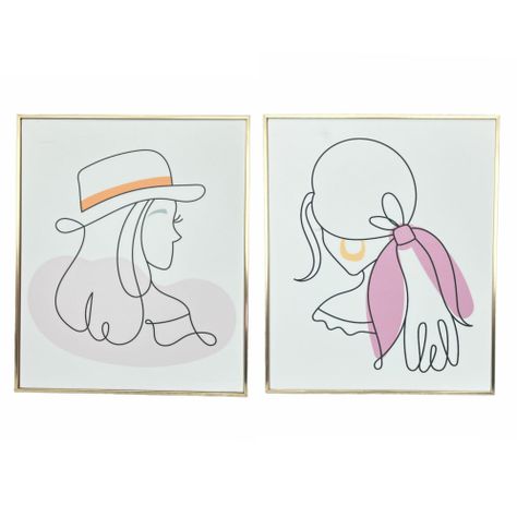 Set 2 Cuadro Decorativo Minimalista Elegantes 30x20cm Niña-0