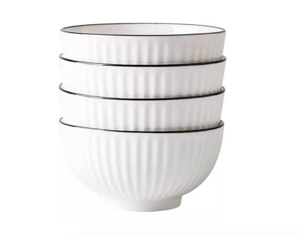 Plato Bowl Sopero Decorativo Diseño Lineas Redondo Grande-0