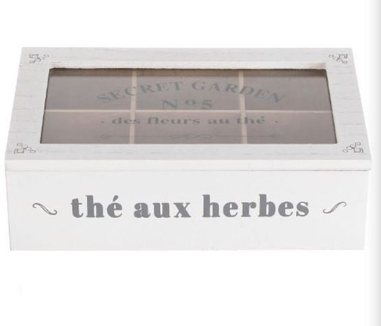 Caja De Té Mediana De Madera 6 Espacios The Herbes-0