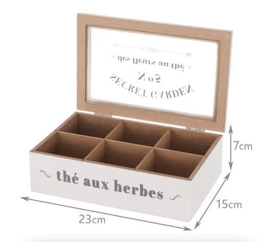 Caja De Té Mediana De Madera 6 Espacios The Herbes-1