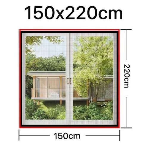 Malla Mosquitera Cortina Con Cierre Imánes Puertas 150x220cm-1