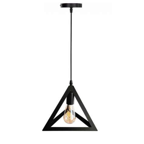 Lámpara Colgante Industrial Vintage Lampara Fierro Triangulo-0
