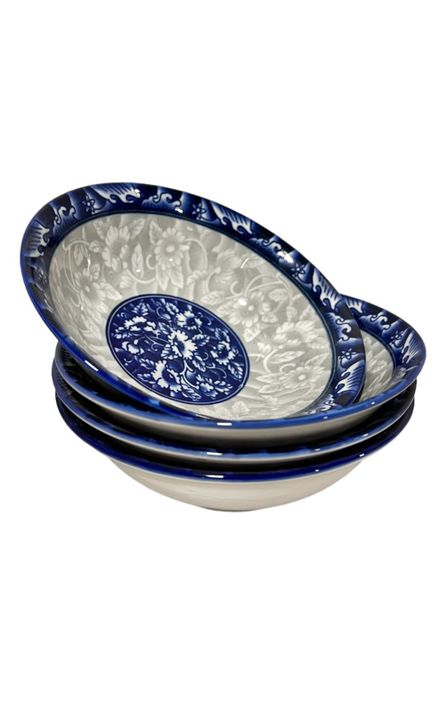 Pack 4 Plato Bowl Sopero Decorativo Diseño Asiatico Flores-0