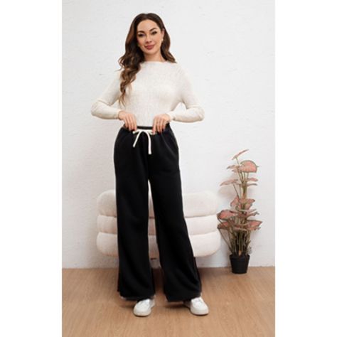 Pantalón Mujer Pierna Ancha Wide Leg Cotele Otoño Invierno 7123-0