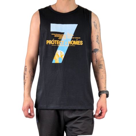 Polera Sin Manga Musculosa Hombre Diseño Colores 294-0