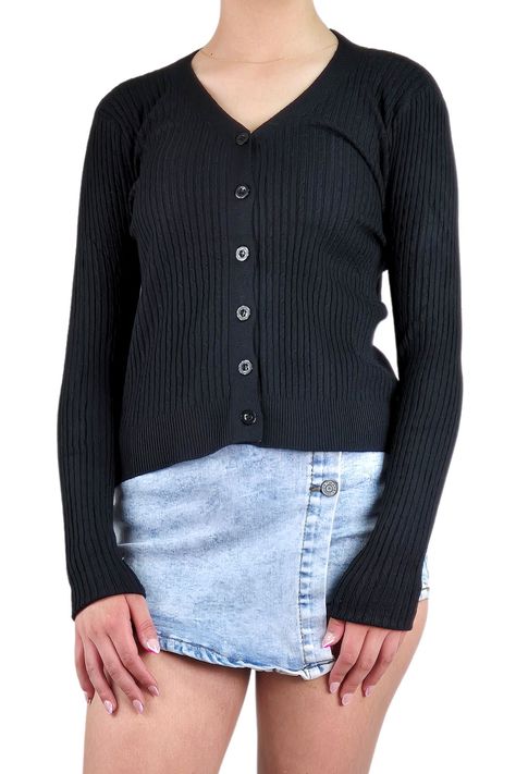 Sweater Mujer Cardigan Botones Otoño Cuello V Diseño 6013-2