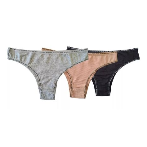 Pack 3 Calzón Algodón Tanga Bikini Mujer Liso #6-5