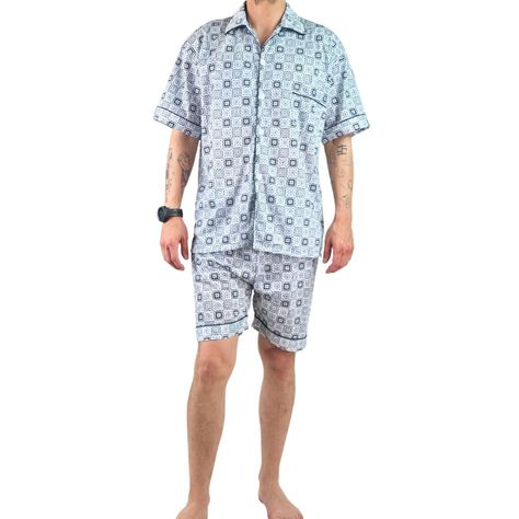 Pijama Hombre Verano Short Y Polera Con Botones 483-0