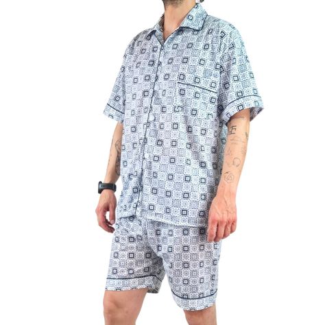 Pijama Hombre Verano Short Y Polera Con Botones 483-1