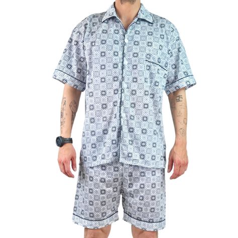 Pijama Hombre Verano Short Y Polera Con Botones 483-2